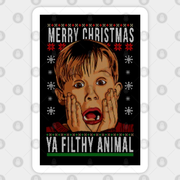 MERRY CHRISTMAS YA FILTHY ANIMAL Sticker by peabo_mr